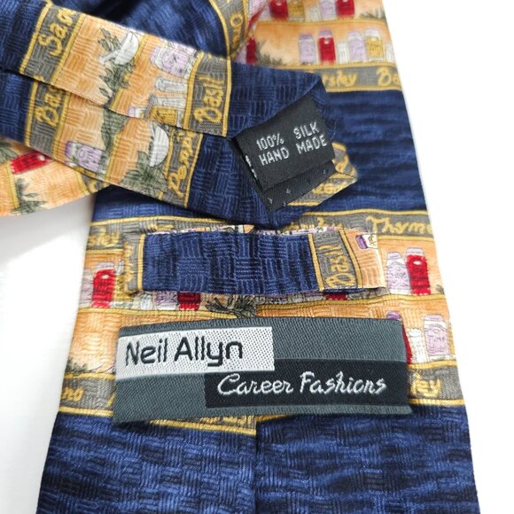 Neil Allyn Men Necktie 100% Silk Geometric Color Blue Multi Size 59x4 - NWOT - Picture 3 of 5